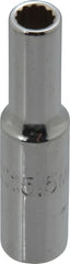 Proto - 1/4" Drive, Deep Hand Socket - 12 Points, 1-15/16" OAL, Chrome Finish - Exact Tooling