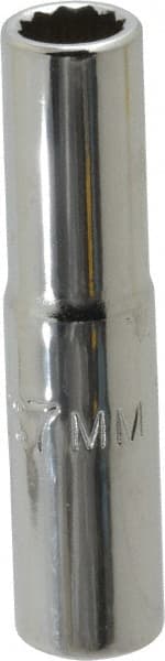 Proto - 1/4" Drive, Deep Hand Socket - 12 Points, 1-15/16" OAL, Chrome Finish - Exact Tooling