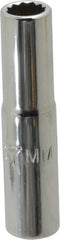 Proto - 1/4" Drive, Deep Hand Socket - 12 Points, 1-15/16" OAL, Chrome Finish - Exact Tooling