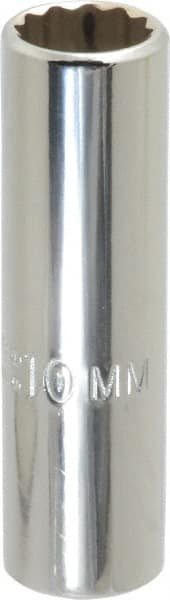 Proto - 1/4" Drive, Deep Hand Socket - 12 Points, 1-15/16" OAL, Chrome Vanadium, Chrome Finish - Exact Tooling