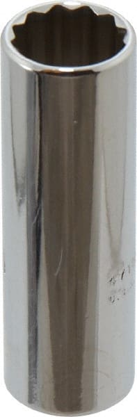 Proto - 1/4" Drive, Deep Hand Socket - 12 Points, 1-15/16" OAL, Chrome Vanadium, Chrome Finish - Exact Tooling