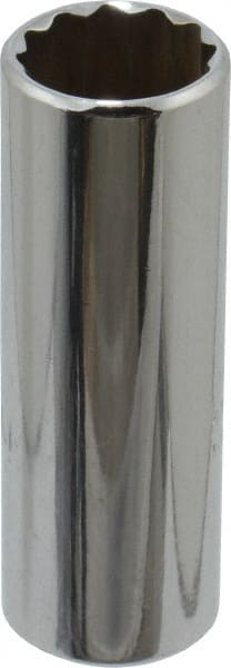 Proto - 1/4" Drive, Deep Hand Socket - 12 Points, 1-15/16" OAL, Chrome Finish - Exact Tooling