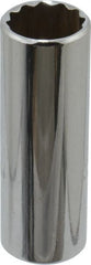 Proto - 1/4" Drive, Deep Hand Socket - 12 Points, 1-15/16" OAL, Chrome Finish - Exact Tooling