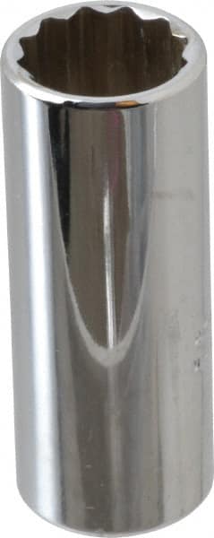 Proto - 1/4" Drive, Deep Hand Socket - 12 Points, 1-15/16" OAL, Chrome Vanadium, Chrome Finish - Exact Tooling