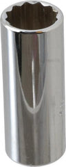 Proto - 1/4" Drive, Deep Hand Socket - 12 Points, 1-15/16" OAL, Chrome Finish - Exact Tooling