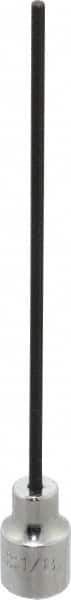 Proto - 3/8" Drive, 1/8" Hex Bit Socket - 6-3/32" OAL, 5" Bit Length, Long Hex Bit Socket - Exact Tooling