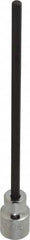 Proto - 3/8" Drive, 3/16" Hex Bit Socket - 6-3/32" OAL, 5" Bit Length, Long Hex Bit Socket - Exact Tooling