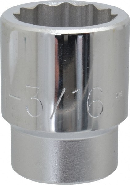 Proto - 1-3/16", 3/4" Drive, Standard Hand Socket - 12 Points, 2-7/32" OAL, Chrome Finish - Exact Tooling