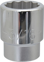 Proto - 1-3/16", 3/4" Drive, Standard Hand Socket - 12 Points, 2-7/32" OAL, Chrome Finish - Exact Tooling