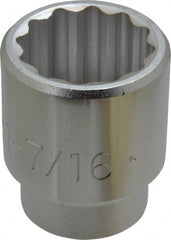 Proto - 1-7/16", 3/4" Drive, Standard Hand Socket - 12 Points, 2-13/32" OAL, Chrome Finish - Exact Tooling