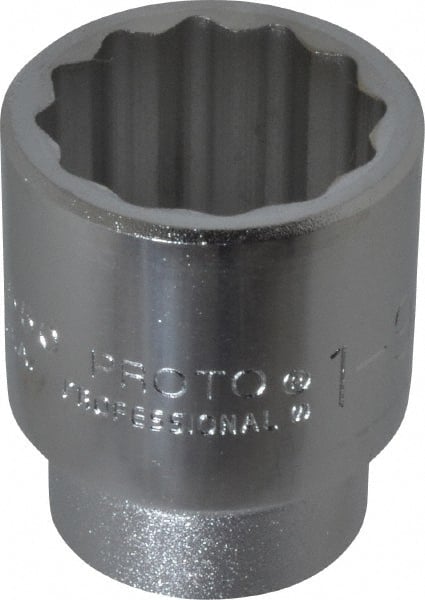Proto - 1-9/16", 3/4" Drive, Standard Hand Socket - 12 Points, 2-5/8" OAL, Chrome Finish - Exact Tooling