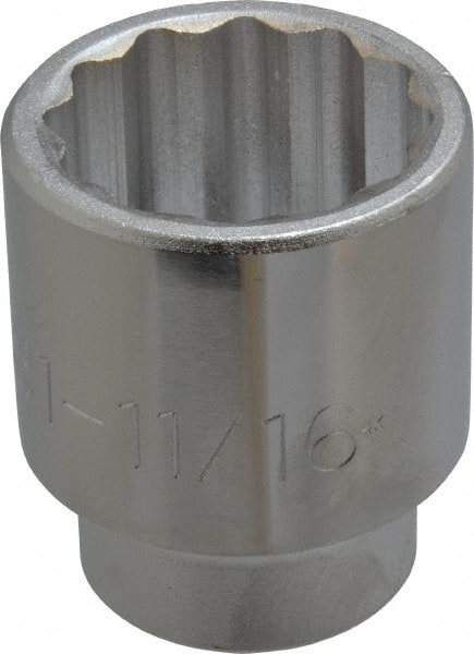 Proto - 1-11/16", 3/4" Drive, Standard Hand Socket - 12 Points, 2-3/4" OAL, Chrome Finish - Exact Tooling