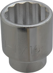 Proto - 1-11/16", 3/4" Drive, Standard Hand Socket - 12 Points, 2-3/4" OAL, Chrome Finish - Exact Tooling