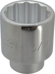 Proto - 1-13/16", 3/4" Drive, Standard Hand Socket - 12 Points, 2-29/32" OAL, Chrome Finish - Exact Tooling