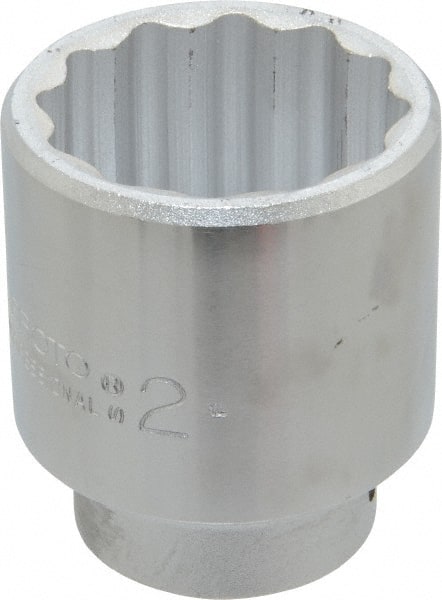 Proto - 2", 3/4" Drive, Standard Hand Socket - 12 Points, 3-7/64" OAL, Chrome Finish - Exact Tooling