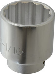 Proto - 13/16", 3/8" Drive, Standard Hand Socket - 6 Points, 2-1/2" OAL, Chrome Finish - Exact Tooling