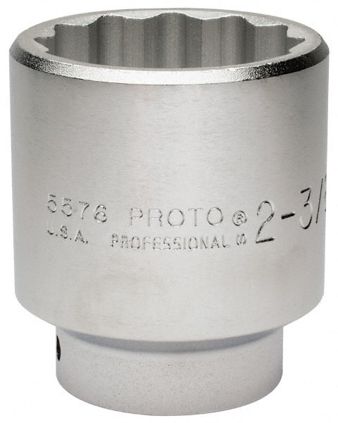 Proto - 2-3/8", 3/4" Drive, Standard Hand Socket - 12 Points, 3-43/64" OAL, Chrome Finish - Exact Tooling