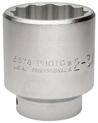 Proto - 2-3/8", 3/4" Drive, Standard Hand Socket - 12 Points, 3-43/64" OAL, Chrome Finish - Exact Tooling
