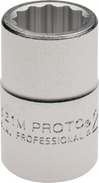 Proto - 3/4" Drive, Standard Hand Socket - 12 Points, 2" OAL, Chrome Finish - Exact Tooling
