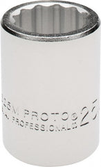 Proto - 3/4" Drive, Standard Hand Socket - 12 Points, 2" OAL, Chrome Finish - Exact Tooling