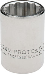 Proto - 3/4" Drive, Standard Hand Socket - 12 Points, 2" OAL, Chrome Finish - Exact Tooling