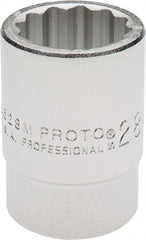 Proto - 3/4" Drive, Standard Hand Socket - 12 Points, 2-7/32" OAL, Satin Finish - Exact Tooling