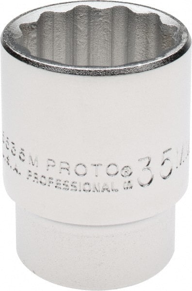 Proto - 3/4" Drive, Standard Hand Socket - 12 Points, 2-1/4" OAL, Chrome Finish - Exact Tooling