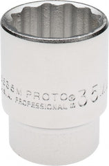 Proto - 3/4" Drive, Standard Hand Socket - 12 Points, 2-1/4" OAL, Chrome Finish - Exact Tooling