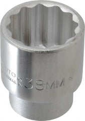 Proto - 3/4" Drive, Standard Hand Socket - 12 Points, 2-13/32" OAL, Chrome Finish - Exact Tooling