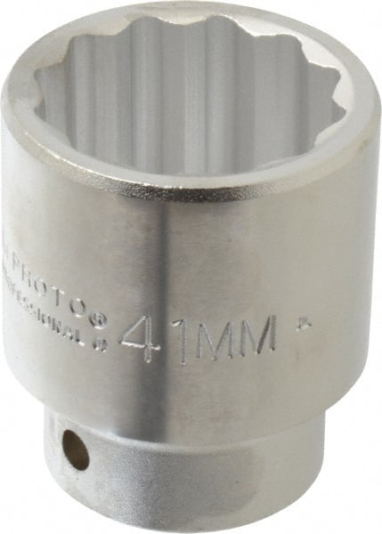 Proto - 3/4" Drive, Standard Hand Socket - 12 Points, 2-5/8" OAL, Chrome Finish - Exact Tooling