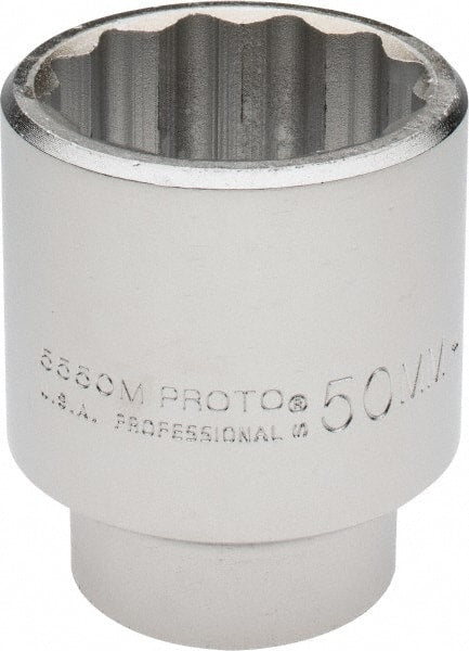 Proto - 3/4" Drive, Standard Hand Socket - 12 Points, 3-5/32" OAL, Chrome Finish - Exact Tooling