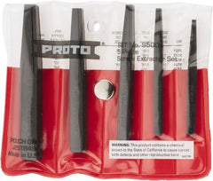 Proto - 5 Piece Screw Extractor Set - Screw Range 3/16 to 3/4" - Exact Tooling