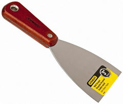 Stanley - Stiff Steel 1-Edge Scraper - 3" Blade Width x 3-5/8" Blade Length, 3-7/8" Long Hardwood Handle - Exact Tooling