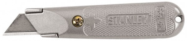Stanley - Fixed Utility Knife - Aluminum Handle, 3 Blades Included - Exact Tooling