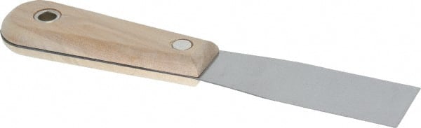 Stanley - 1-1/4" Wide Steel Putty Knife - Flexible, Hardwood Handle, 7-1/2" OAL - Exact Tooling