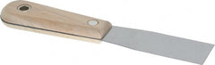 Stanley - 1-1/4" Wide Steel Putty Knife - Flexible, Hardwood Handle, 7-1/2" OAL - Exact Tooling