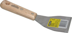 Stanley - Steel Bent Scraper - 3" Blade Width x 4-3/8" Blade Length, 4-7/8" Long Hardwood Handle - Exact Tooling