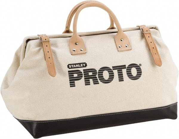 Proto - White Canvas/Vinyl Tool Bag - 20" Wide x 10-1/4" Deep x 2" High - Exact Tooling