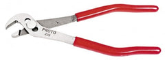 Proto - 5-1/16" OAL, 21/64" Max Capacity, 3 Position Tongue & Groove Pliers - Standard Straight Jaws, Midget Angle Nose Head, Plastisol Handles - Exact Tooling