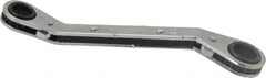 Proto - 3/8" x 7/16" 12 Point Reversible Ratcheting Offset Box Wrench - Double End, 5-1/4" OAL, Steel, 25° Offset - Exact Tooling
