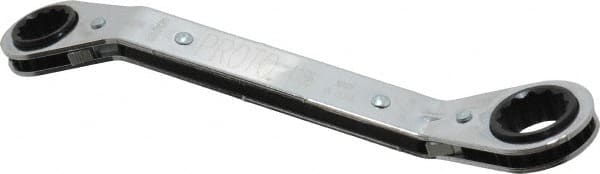 Proto - 5/8" x 3/4" 12 Point Reversible Ratcheting Offset Box Wrench - Double End, 7-3/4" OAL, Steel, 25° Offset - Exact Tooling