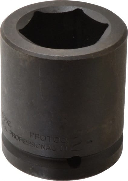 Proto - 1-1/2" Drive 2" Standard Impact Socket - 6 Points, 3-5/8" OAL - Exact Tooling