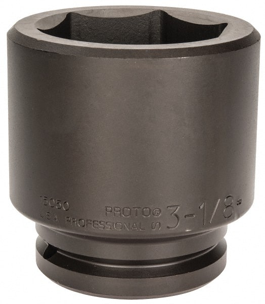 Proto - 1-1/2" Drive 3-1/8" Standard Impact Socket - 6 Points, 4-5/8" OAL - Exact Tooling