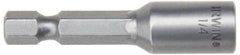 Irwin - 10mm Magnetic Nutsetter - 1/4" Hex Drive, 1-7/8" OAL - Exact Tooling