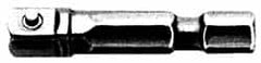 Irwin - 1/2" Square Size Hex to Square Adapter - 1/4" Hex Drive, 3" OAL - Exact Tooling