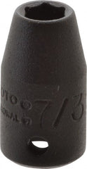 Proto - 1/4" Drive 7/32" Standard Impact Socket - 6 Points, 7/8" OAL - Exact Tooling