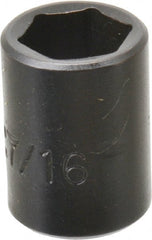 Proto - 1/4" Drive 7/16" Standard Impact Socket - 6 Points, 7/8" OAL - Exact Tooling