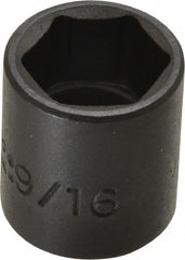 Proto - 1/4" Drive 9/16" Standard Impact Socket - 6 Points, 7/8" OAL - Exact Tooling