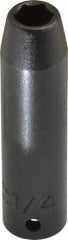 Proto - 1/4" Drive 1/4" Deep Impact Socket - 6 Points, 2" OAL - Exact Tooling