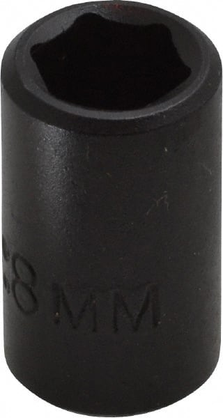 Proto - 1/4" Drive 8mm Standard Impact Socket - 6 Points, 7/8" OAL - Exact Tooling